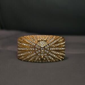 Victoria Wieck Beverly Hills bracelet watch in golden tone with rhinestones